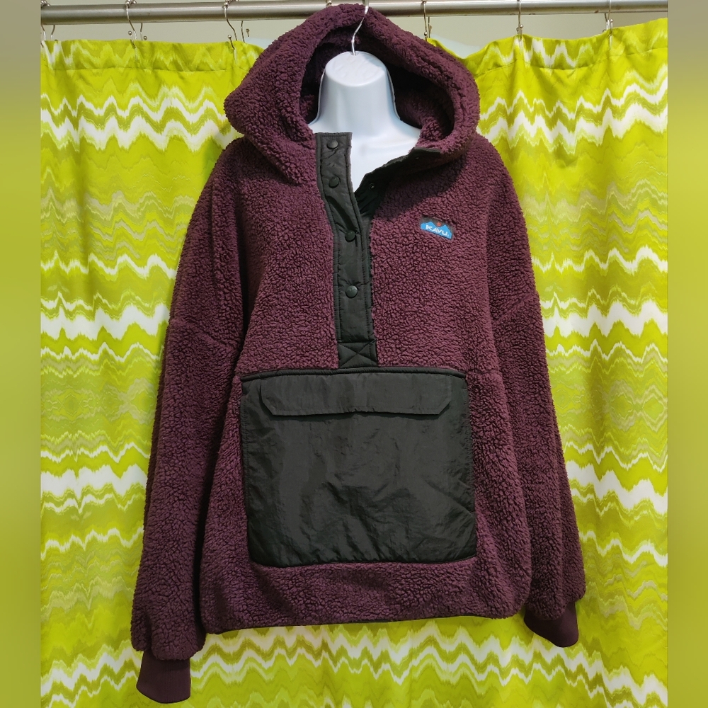 Plum Moon Ridge Sherpa Fleece Pullover Hoodie